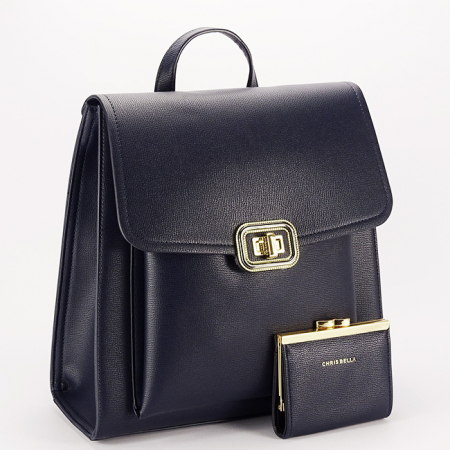 Femei - Rucsac Premium cu portofel inclus B-CB2425-3 127, Bleumarin