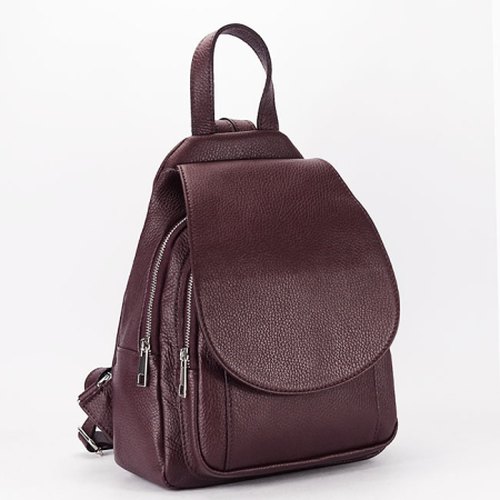 Genti piele - Rucsac bordo din piele naturala B-8906 122