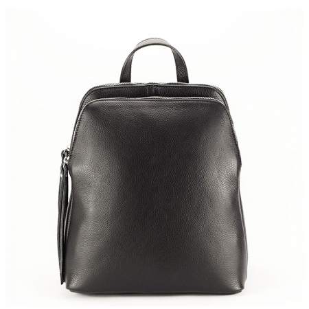 Hátizsákok - Fekete valódi bőr hátizsák 6226 121