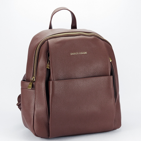 Femei - Rucsac casual Enrico Coveri B-7024 18, Maro inchis