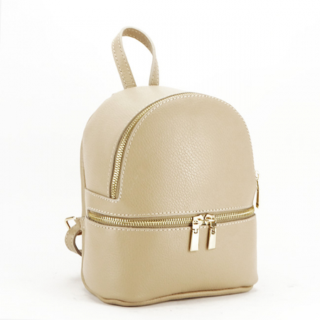 Rucsacuri - Rucsac mic din piele naturala B-8979 122 Bej