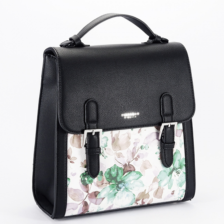 Femei - Rucsac negru cu imprimeu floral B-DHJ731-3 M11