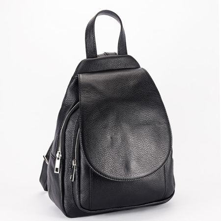 Rucsacuri - Rucsac din piele naturala negru B-8906 122