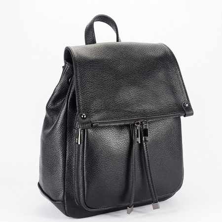 Rucsacuri - Rucsac mare negru din piele naturala B-8914 M6