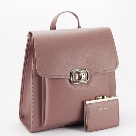 Rucsacuri - Rucsac Premium cu portofel inclus B-CB2425-3 127, Roz Plamaniu