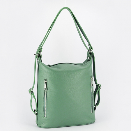 Femei - Geanta din piele naturala 2 in 1 B-8980 121, Verde menta