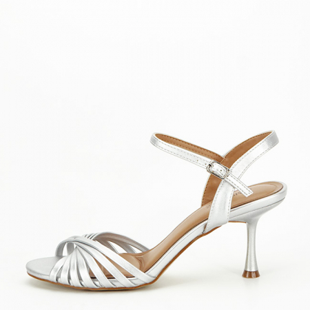 Femei - Sandale argintii elegante B-7252