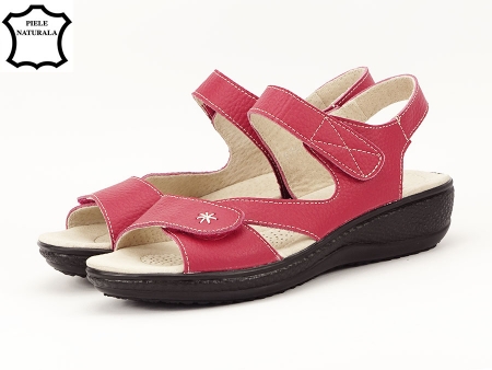 Noutati - Sandale rosii din piele naturala B-LBS6296 129