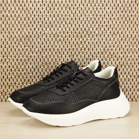 Pantofi sport si sneakers - Sneakers piele naturala Aniela negru M5