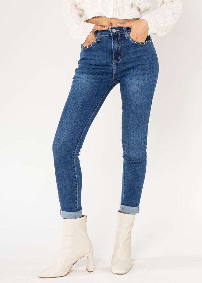 Blugi dama albastrii Slim Fit Nina Carter B-P605-1 M10 [2]