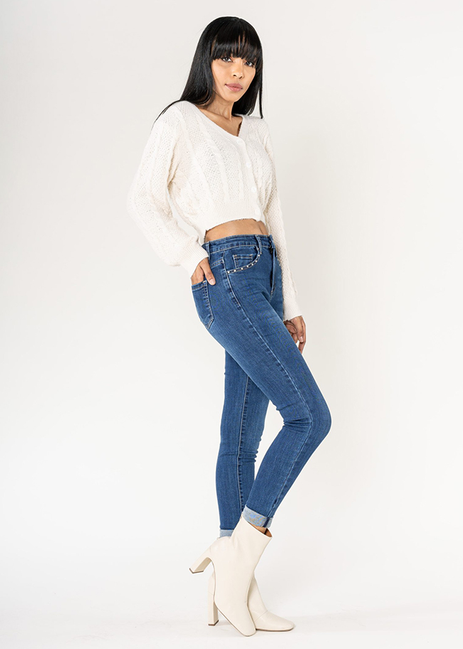 Blugi dama albastrii Slim Fit Nina Carter B-P605-1 M10 [1]
