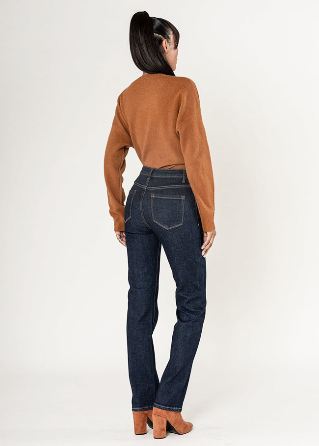 Blugi Dama Albastru inchis Straight Nina Carter B-P517-18 M9 [4]