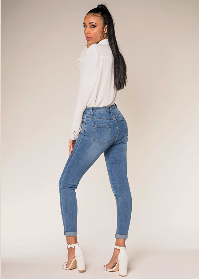 Blugi Dama Albastru Slim Nina Carter B-P078-5 M9 [3]