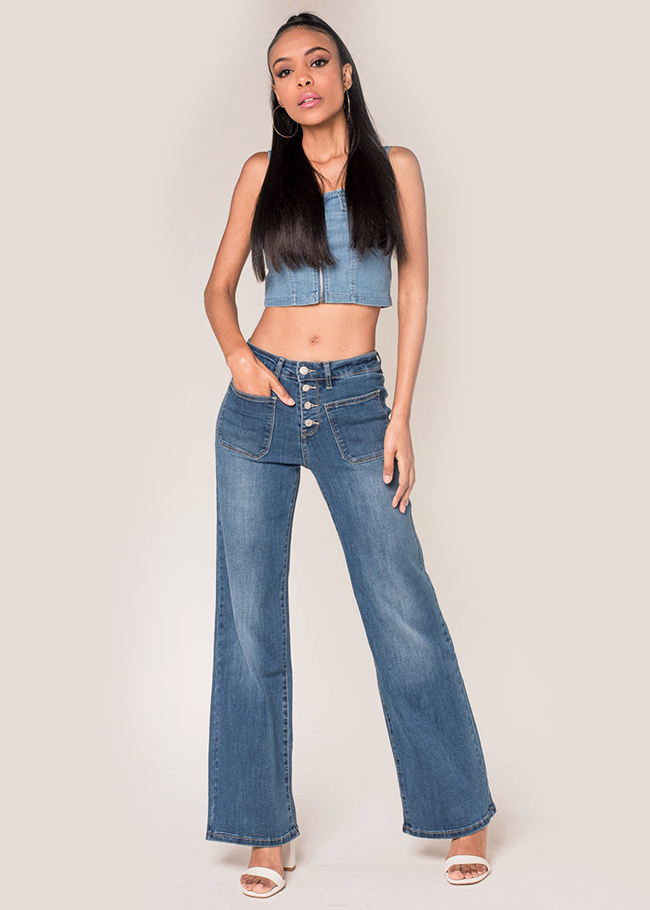 Blugi dama evazati Nina Carter B-P139-1A M7 Albastri [2]