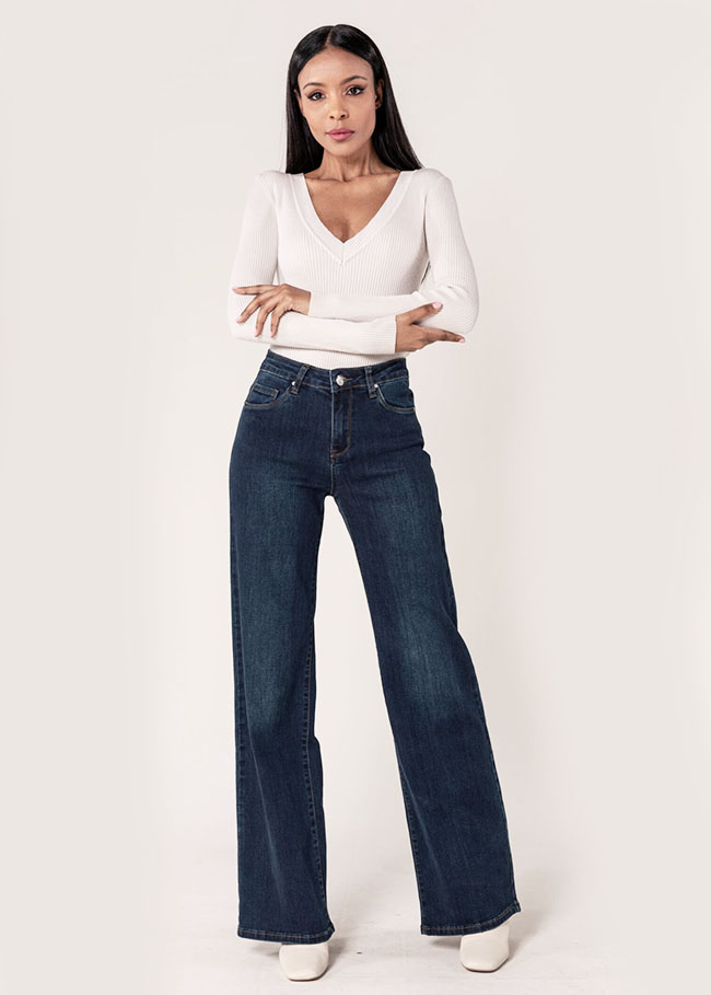 Blugi Dama Evazati Nina Carter Albastru Inchis B-P211-2 M8 [1]