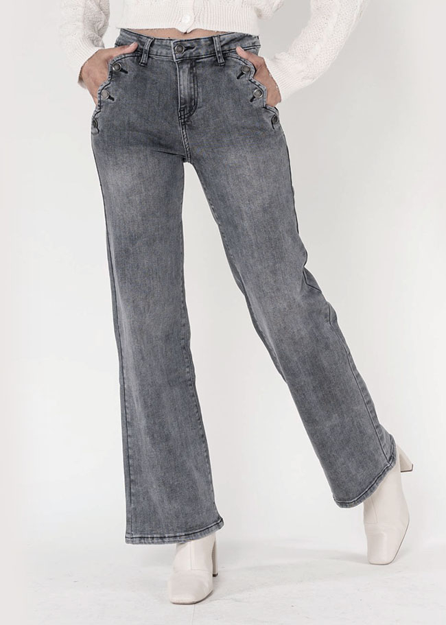 Blugi Dama Evazati Nina Carter Gri inchis B-P195-17A M10 [4]