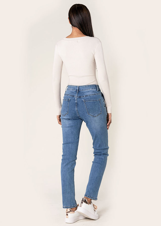 Blugi dama mom fit Nina Carter albastru B-P216 M10 [4]