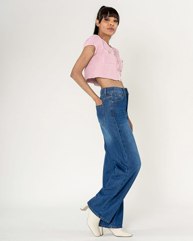 Blugi dama wide leg Nina Carter albastru B-T001-4 M7 [3]