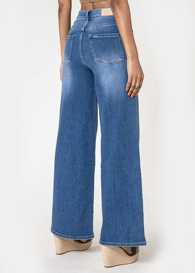 Blugi dama wide leg Nina Carter Albastru B-YY300-1 M10 [5]