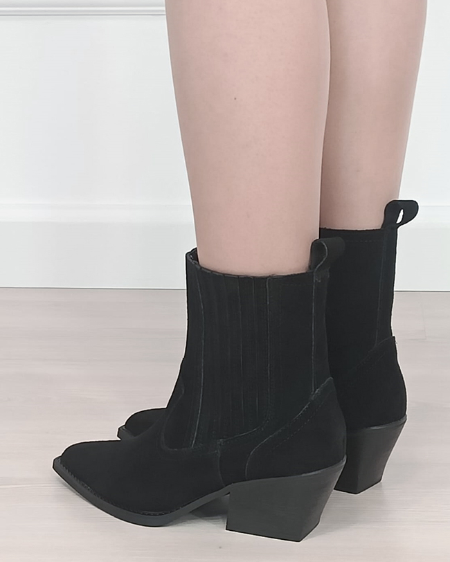 Botine tip ciocate negre B-6350A 117 [2]