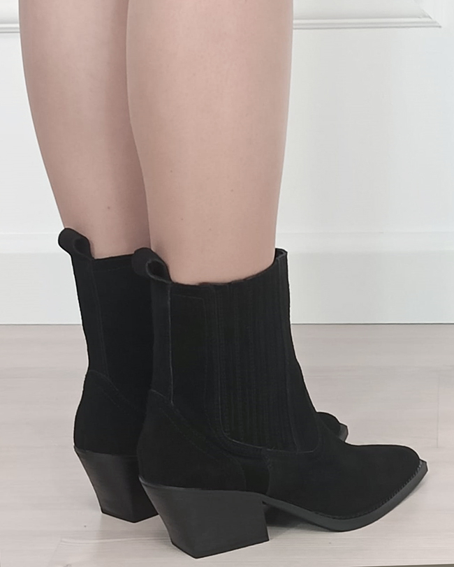 Botine tip ciocate negre B-6350A 117 [4]