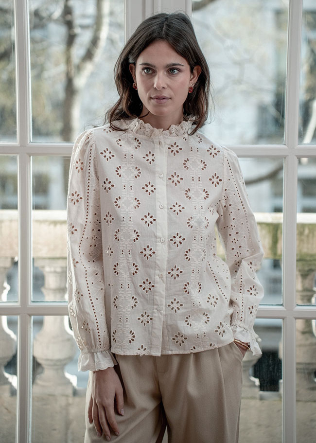 Camasa ivory din bumbac brodata B-A232-1 M9 [4]