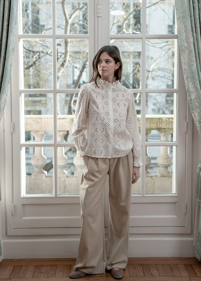 Camasa ivory din bumbac brodata B-A232-1 M9 [5]