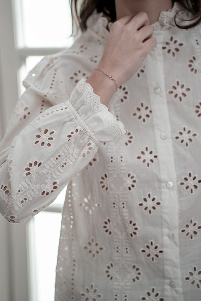 Camasa ivory din bumbac brodata B-A232-1 M9 [2]