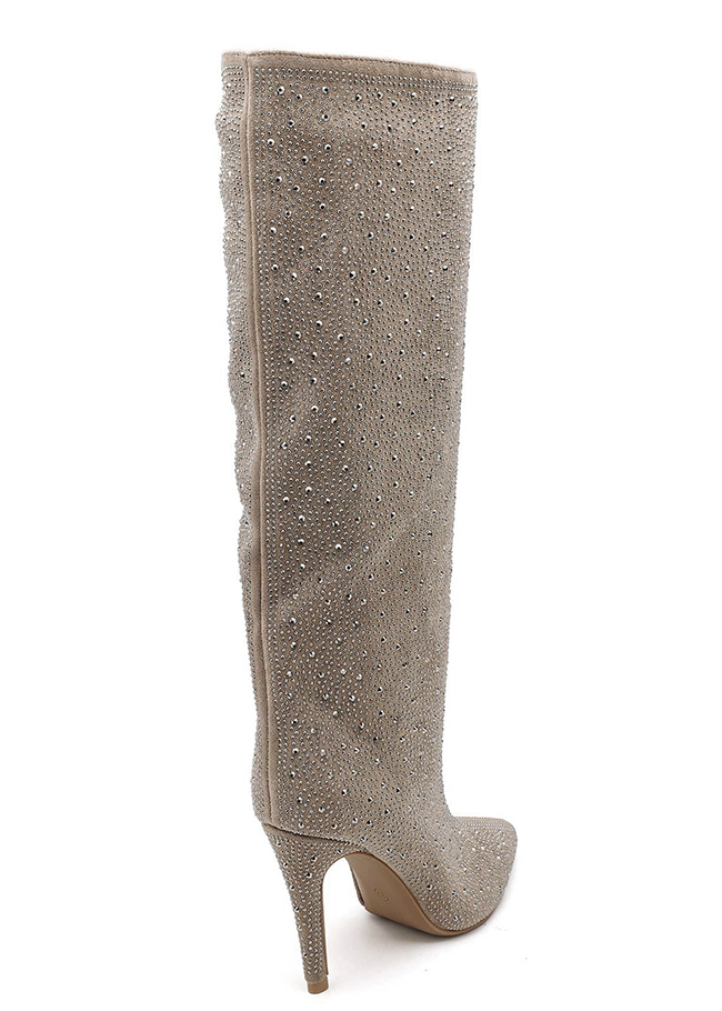 Cizme bej cu strasuri B-72527A 110 [2]