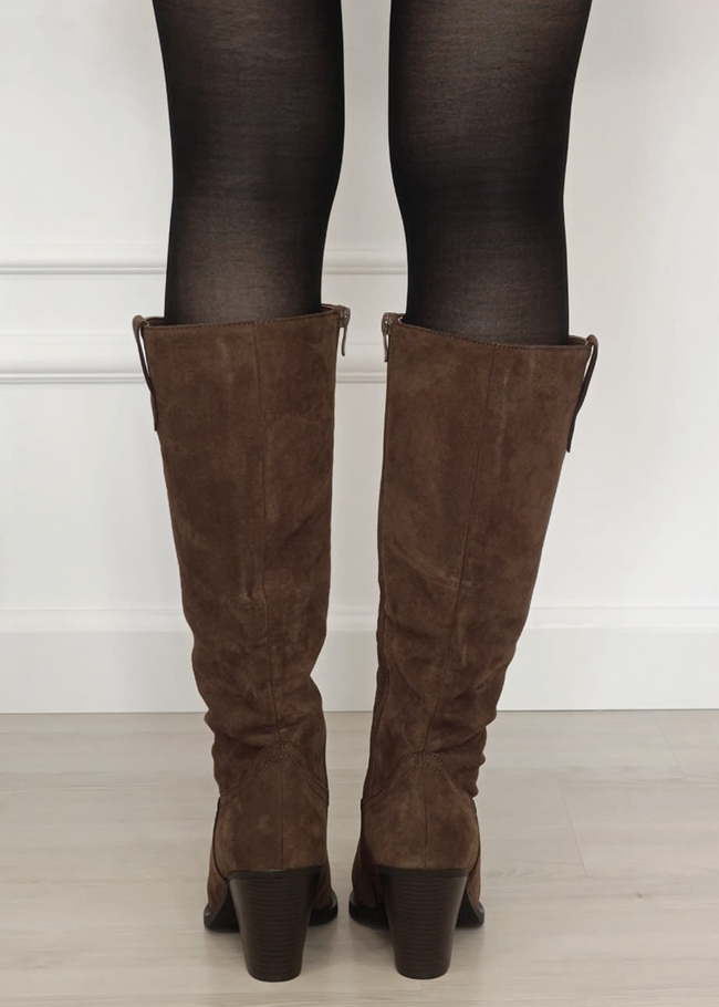 Cizme camel dama din piele naturala cu toc B-Y2369 19 [4]
