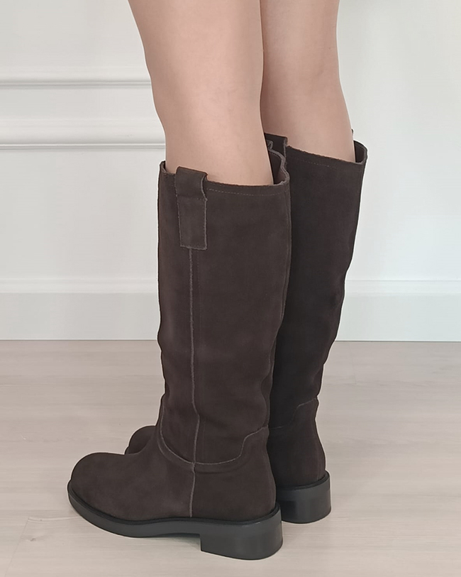 Cizme maro lungi din piele naturala B-5313 19 [2]