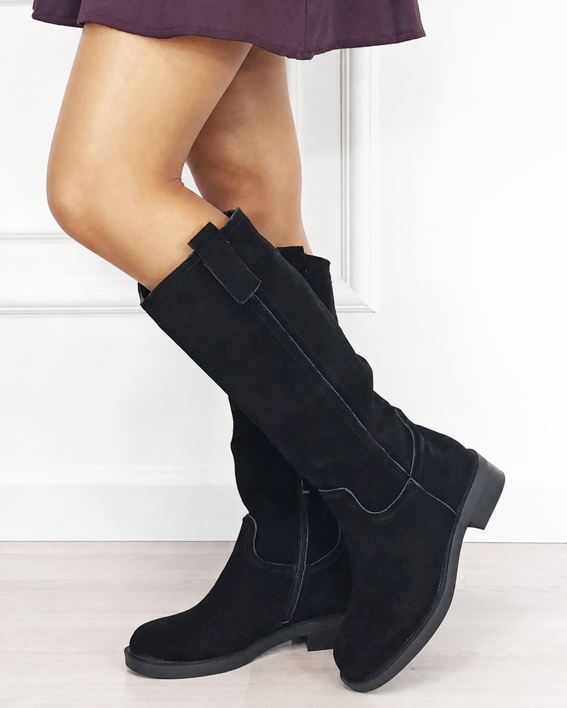 Cizme negre lungi din piele naturala B-5313 19 [1]