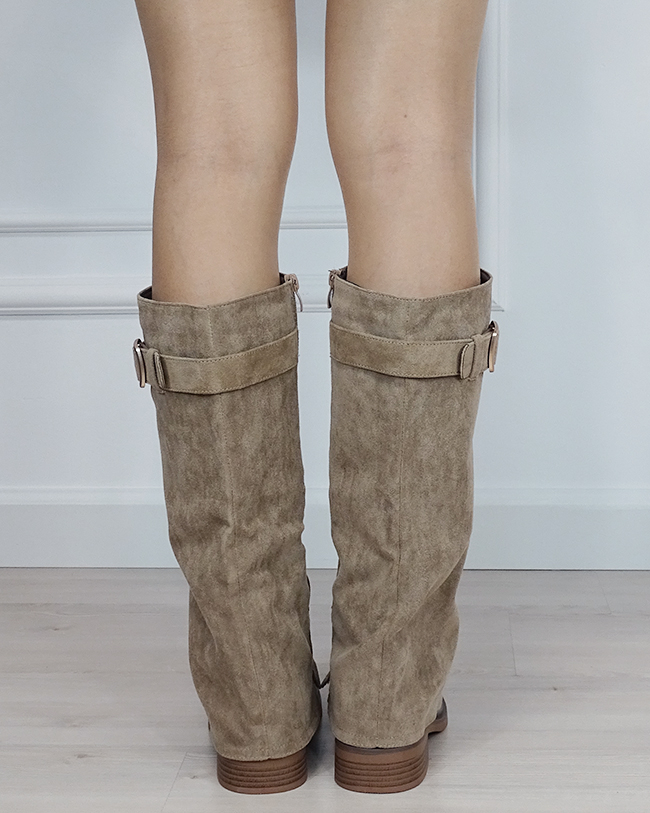 Cizme lungi kaki cu talpa joasa B-6503 118 [3]