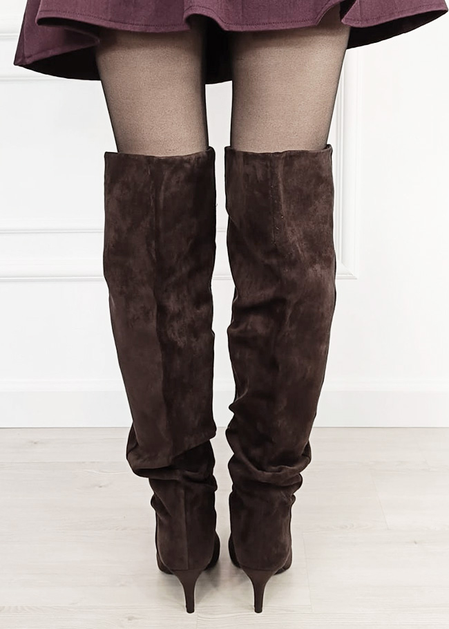Cizme lungi maro cu toc stiletto B-2570 110 [4]