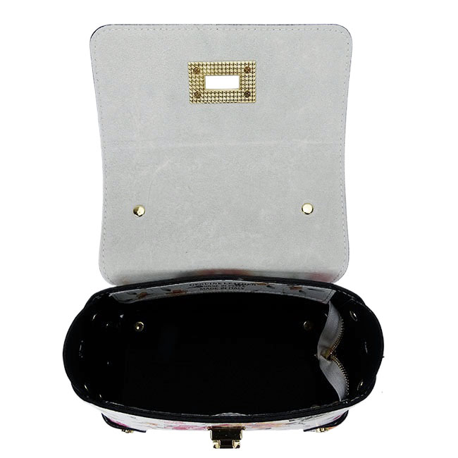 Fehér, virágmintás táska valódi bőrből 1616 131 [9]