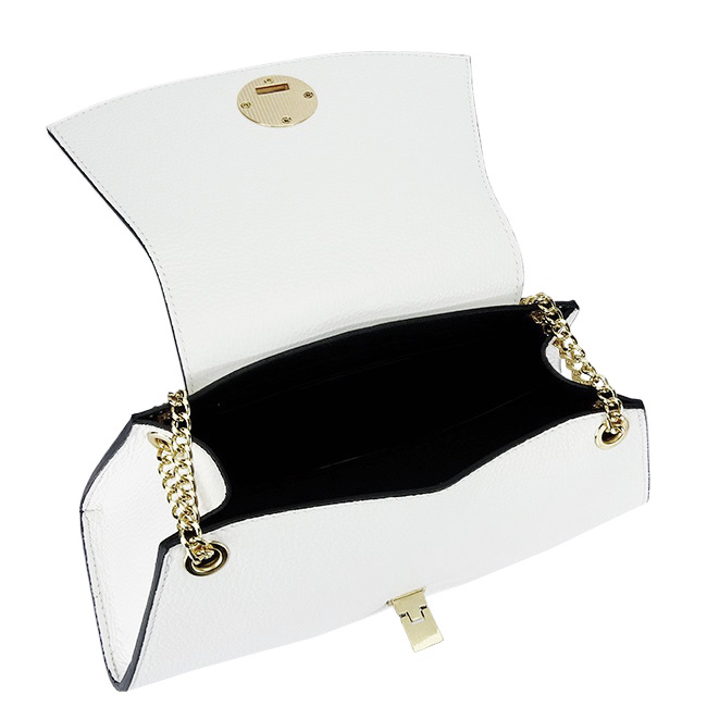 Elegáns fehér valódi bőr kistáska 1488 122 [8]