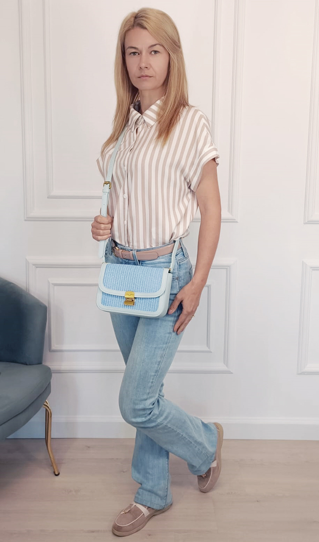 Világos kék crossbody táska fonott mintával CM7497 15 [1]