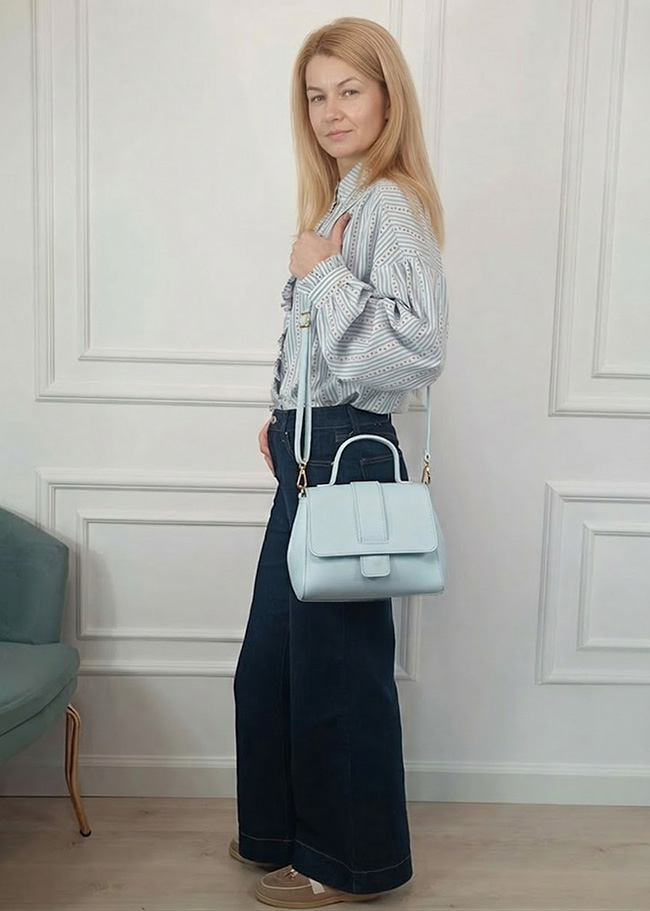 Világoskék valódi bőr táska 1047 123 [2]