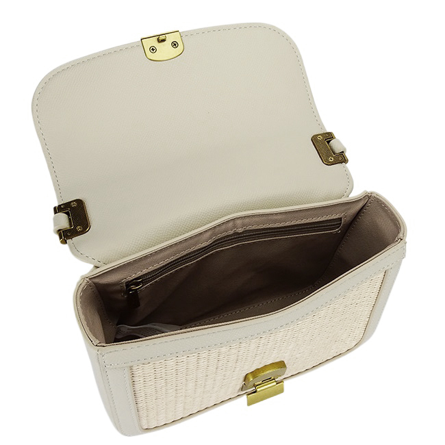 Bézs crossbody táska fonott mintával CM7497 15 [7]