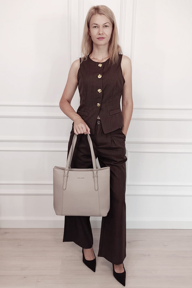 David Jones Paris nagy méretű bézs női táska CM7674 M13 [2]