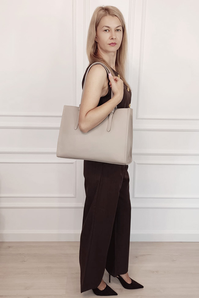David Jones Paris nagy méretű bézs női táska CM8234 M13 [1]