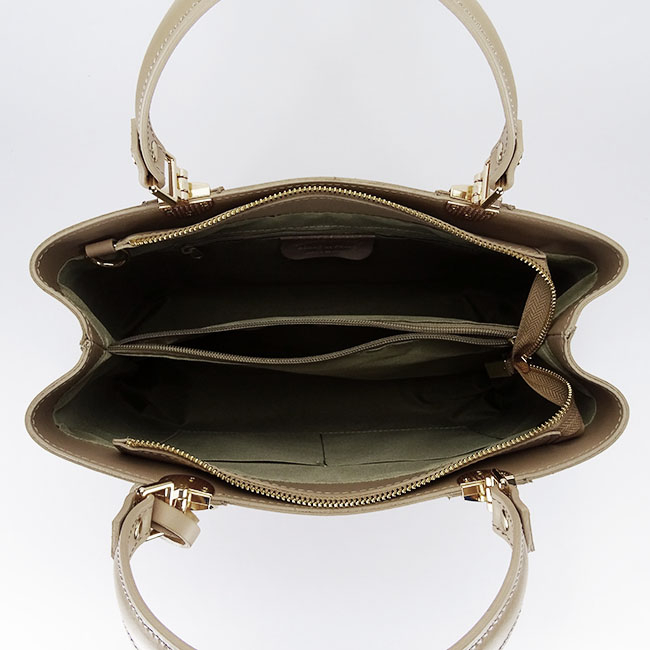 Geanta bej de talie mare din piele naturala B-1330 M9 [6]