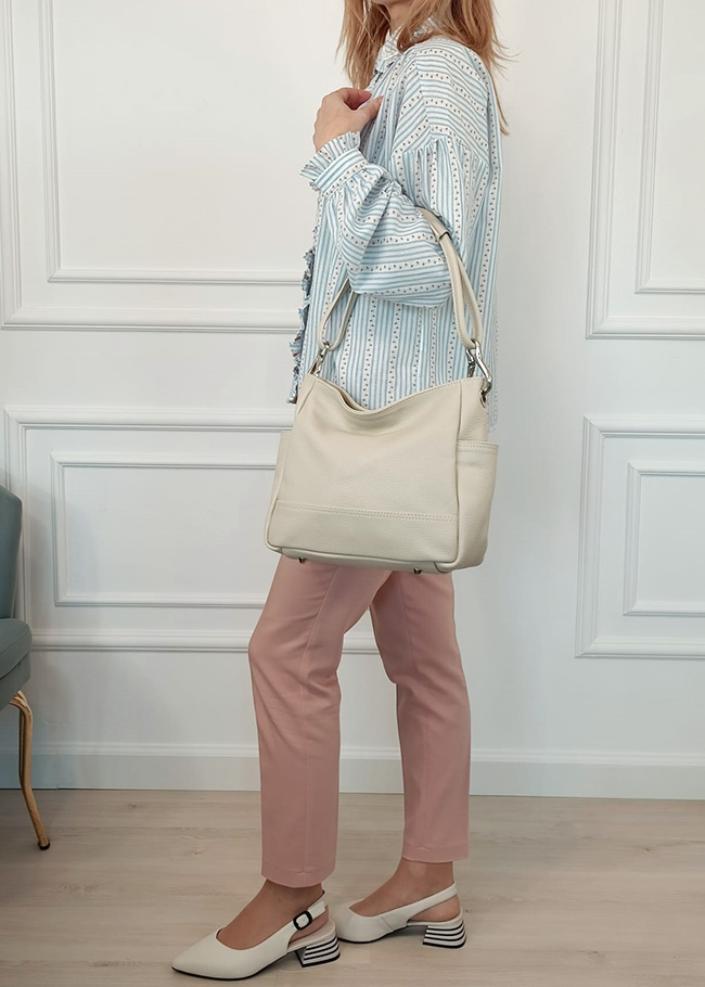 Bézs női bőrtáska 2047 123 [1]