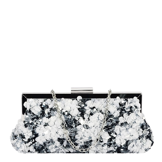 Clutch cu paiete alb/arginitiu B-BMN-1248 06 [3]