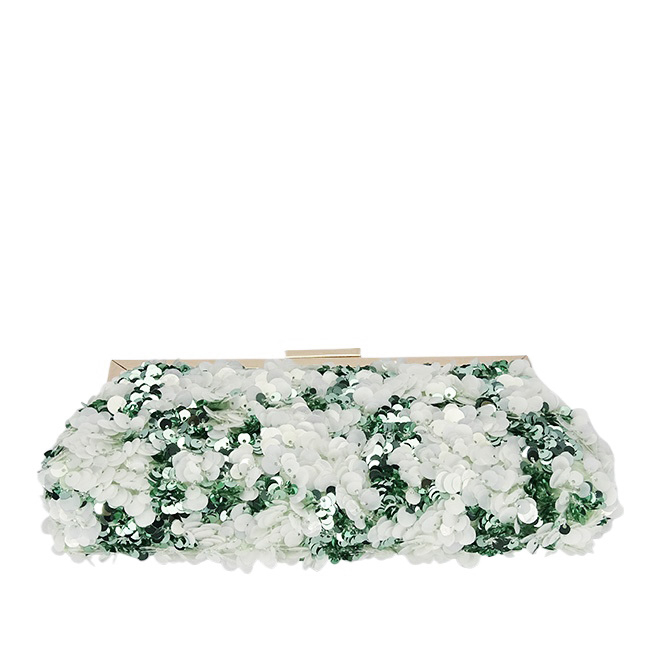 Clutch cu paiete alb/verde B-BMN-1248 06 [4]