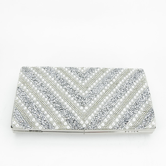 Clutch elegant argintiu B-1010 01 Argintiu