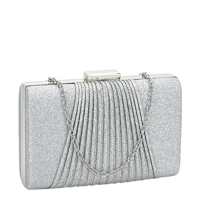 Clutch elegant argintiu cu sclipici B-1009 05 Argintiu