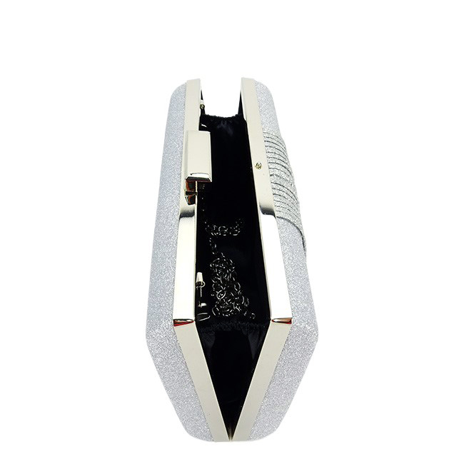 Clutch elegant argintiu cu sclipici B-1009 05 Argintiu