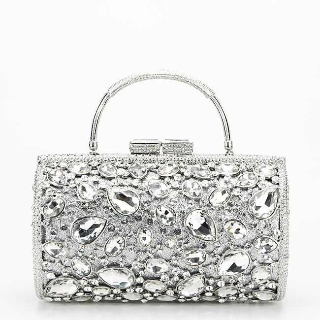Geanta clutch de lux argintie B-ME-1145 06 Argintiu