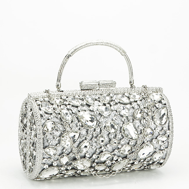 Geanta clutch de lux argintie B-ME-1145 06 Argintiu